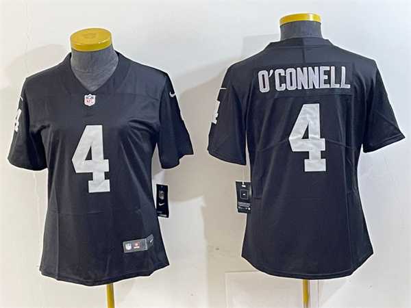 Women%27s Las Vegas Raiders #4 Aidan O%27Connell Black Vapor Untouchable Limited Football Stitched Jersey